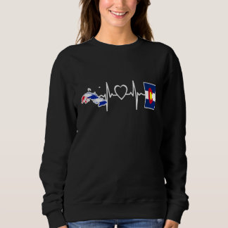 Cuban Colorado Flag   Cuba Heartbeat 1 スウェットシャツ