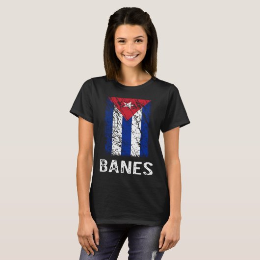 Cuban Flag Banes Cuban Pride Tシャツ (正面フル)