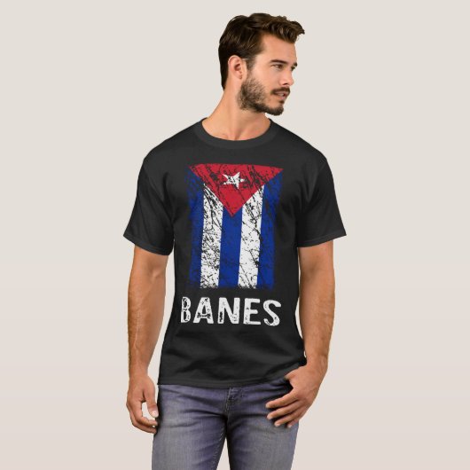 Cuban Flag Banes Cuban Pride Tシャツ (正面フル)