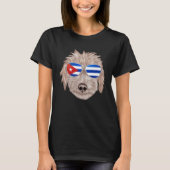 Cuban Flag Bedlington Terrier Dog Cuba Pocket Tシャツ (正面)