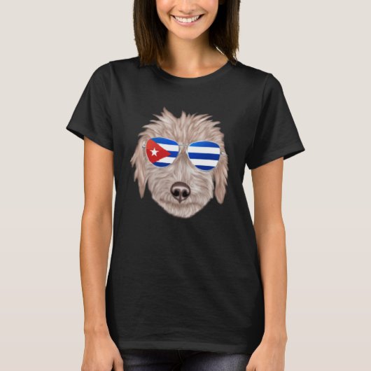 Cuban Flag Bedlington Terrier Dog Cuba Pocket Tシャツ (正面)