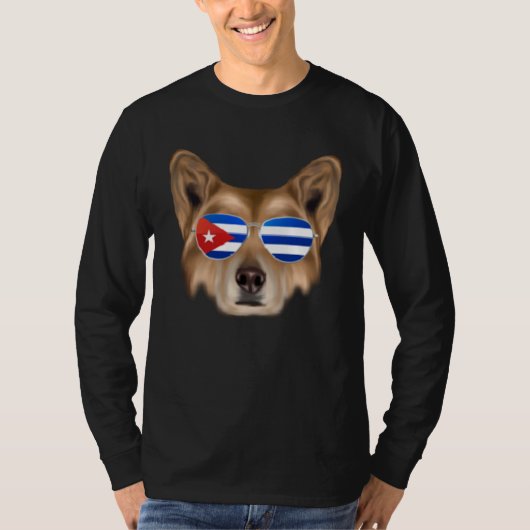 Cuban Flag Canaan Dog Dog Cuba Pocket Tシャツ (正面)