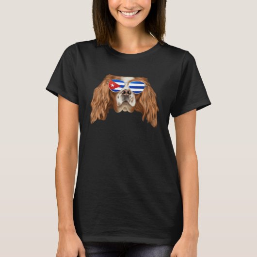 Cuban Flag English Toy Spaniel Dog Cuba Pocket Tシャツ (正面)