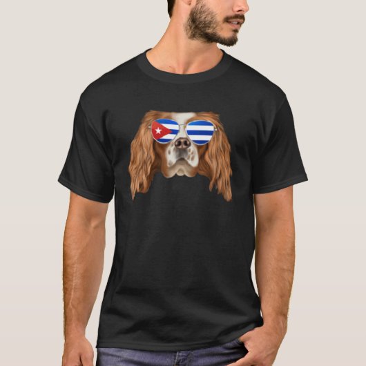 Cuban Flag English Toy Spaniel Dog Cuba Pocket Tシャツ (正面)
