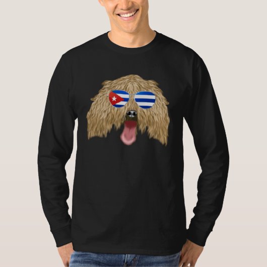 Cuban Flag Komondorok Dog Cuba Pocket Tシャツ (正面)