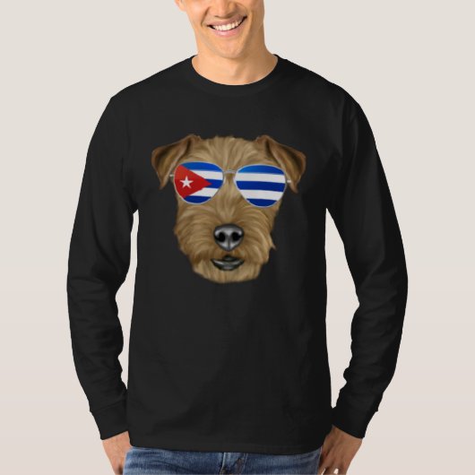 Cuban Flag Lakeland Terrier Dog Cuba Pocket Tシャツ (正面)