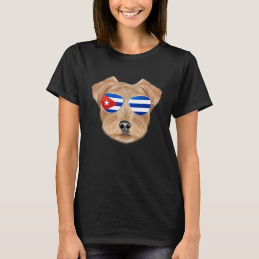 Cuban Flag Norfolk Terrier Dog Cuba Pocket Tシャツ (正面)