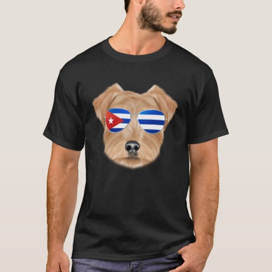 Cuban Flag Norfolk Terrier Dog Cuba Pocket Tシャツ (正面)