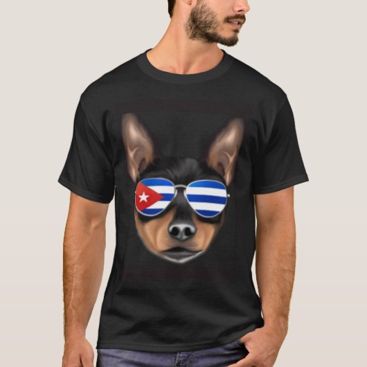 Cuban Flag Toy Fox Terrier Dog Cuba Pocket Tシャツ (正面)