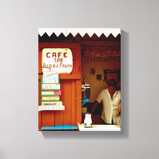 Cuban Photo of Old Havana Habana | Cafe | キャンバスプリント (正面)