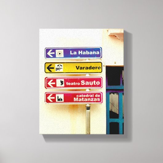 Cuban Photo of Old Havana Habana | Directions |  キャンバスプリント (正面)