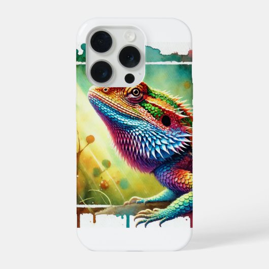 Cuban Western Bearded Anole 080724AREF122 - Waterc iPhoneケース (裏面)