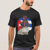 Cubana Strong Latin Girl Cuba Flag Pride Tシャツ (正面)