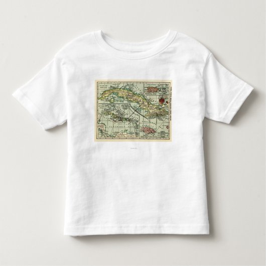 CubaPanoramic MapCuba トドラーTシャツ (正面)