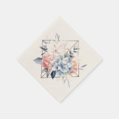 Cube-Flower-2: Personalized Wedding Napkins スタンダードカクテルナプキン (角)