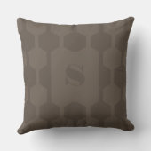 Cube Lines Chestnut Monogrammed Throw Pillow クッション (裏面)