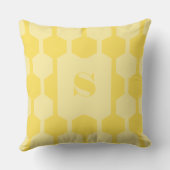 Cube Lines Dandelion Yellow Monogrammed Pillow クッション (裏面)