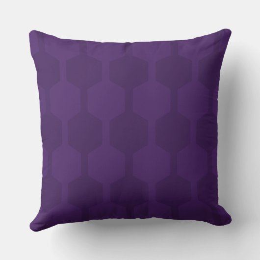 Cube Lines Regal Purple Throw Pillow クッション (裏面)