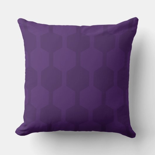 Cube Lines Regal Purple Throw Pillow クッション (正面)