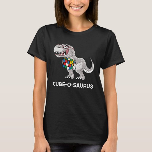 Cube o saurus  Competitive Speed Cubing Dinosaur Tシャツ (正面)