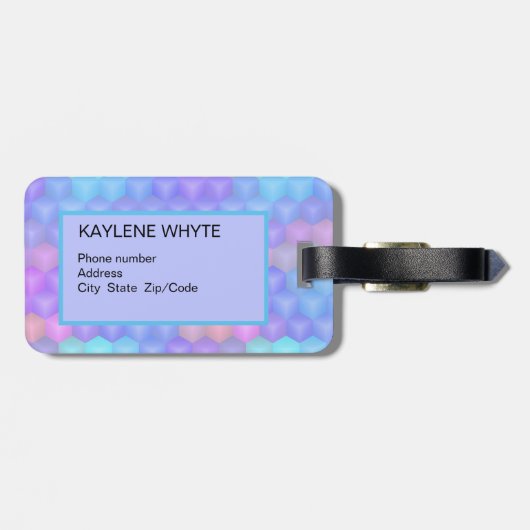 Cubes カラフル Lagueタパーソナライズされたグ ラゲッジタグ (裏面横)