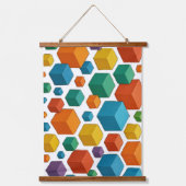 Cubes galore Wood Topped Wall Tapestry 吊り下げ型タペストリー (正面)