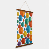 Cubes galore Wood Topped Wall Tapestry 吊り下げ型タペストリー (傾斜あり)