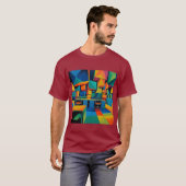 Cubescape Office - 抽象的サプライズアートTシャツ Tシャツ (正面フル)