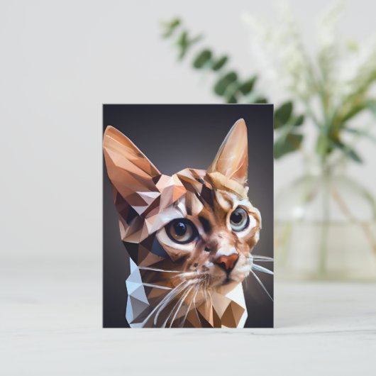 Cubic Cat AI Generated Art ポストカード (スタンド正面)
