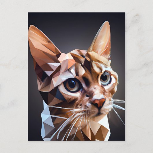 Cubic Cat AI Generated Art ポストカード (正面)