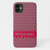 Cubic your name polymer red pattern Case-Mate iPhoneケース (裏面)