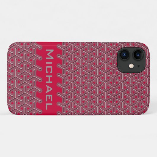 Cubic your name polymer red pattern Case-Mate iPhoneケース (裏面(横))
