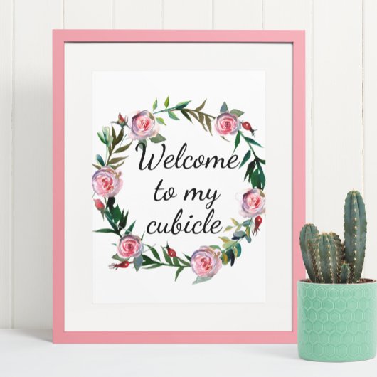 Cubicle Sign Office Desk Workへようこそ ポスター