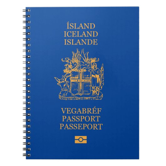 Cubierta pasaporte Islandia ノートブック (正面)