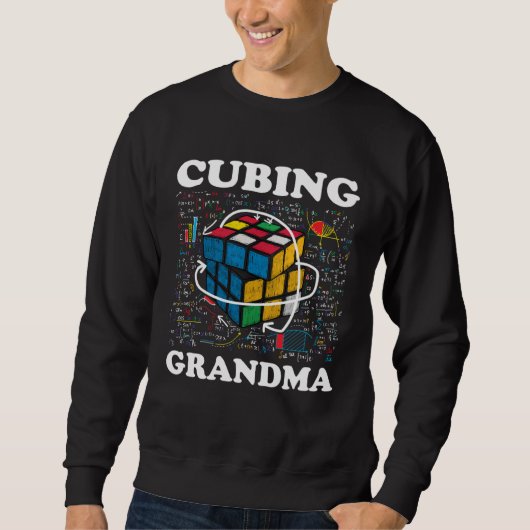 Cubing Grandma Speed Cubing Math スウェットシャツ (正面)