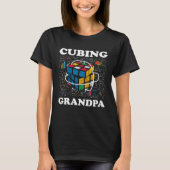 Cubing Grandpa Speed Cubing Math Tシャツ (正面)