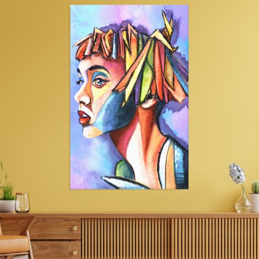 Cubism Art Lady Canvas Print キャンバスプリント (インサイチュ (リビング))