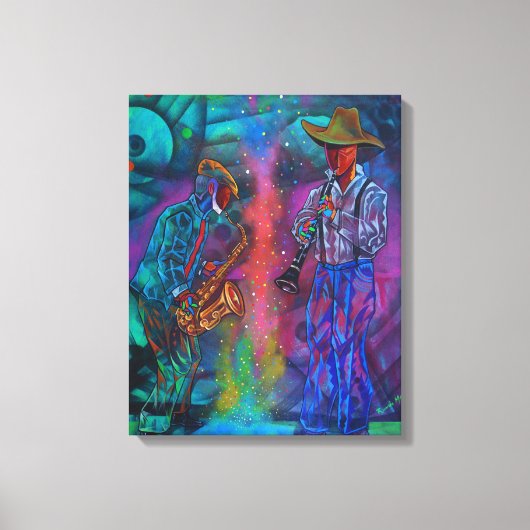 Cubism Jazz Musicians キャンバスプリント (正面)