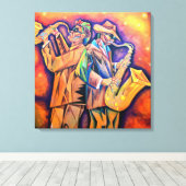 Cubism Musicians Portrait キャンバスプリント (インサイチュ (ウッドフロア))