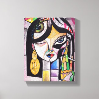 Cubism Portrait Girl キャンバスプリント