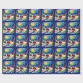 Cubism Santa Christmas Holiday  ラッピングペーパー (フラット)