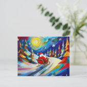 Cubism Santa Christmas Holiday Postcard シーズンポストカード (スタンド正面)