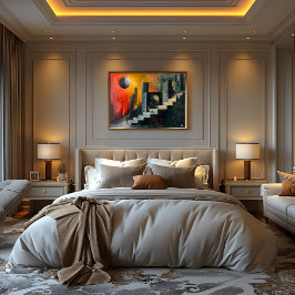 Cubismo: Ciudad de Sombras y Luz Crepuscular ポスター