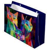 Cubist Cat Sentinels ラージペーパーバッグ (正面アングル)