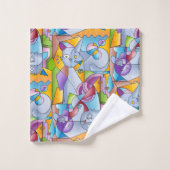 Cubist Cats - The Mininos バスタオルセット (ウォッシュタオル)