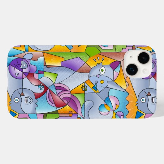 Cubist Cats - The Mininos Case-Mate iPhoneケース (裏面 (横))