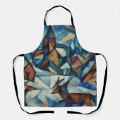 Cubist Expressionist Winter Village Apron エプロン (正面)