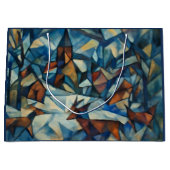 Cubist Expressionist Winter Village Large Gift Bag ラージペーパーバッグ (正面)