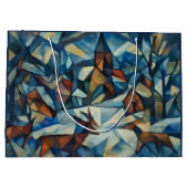 Cubist Expressionist Winter Village Large Gift Bag ラージペーパーバッグ (裏面)