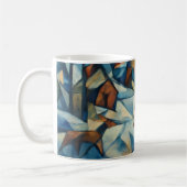 Cubist Expressionist Winter Village Mug コーヒーマグカップ (左)